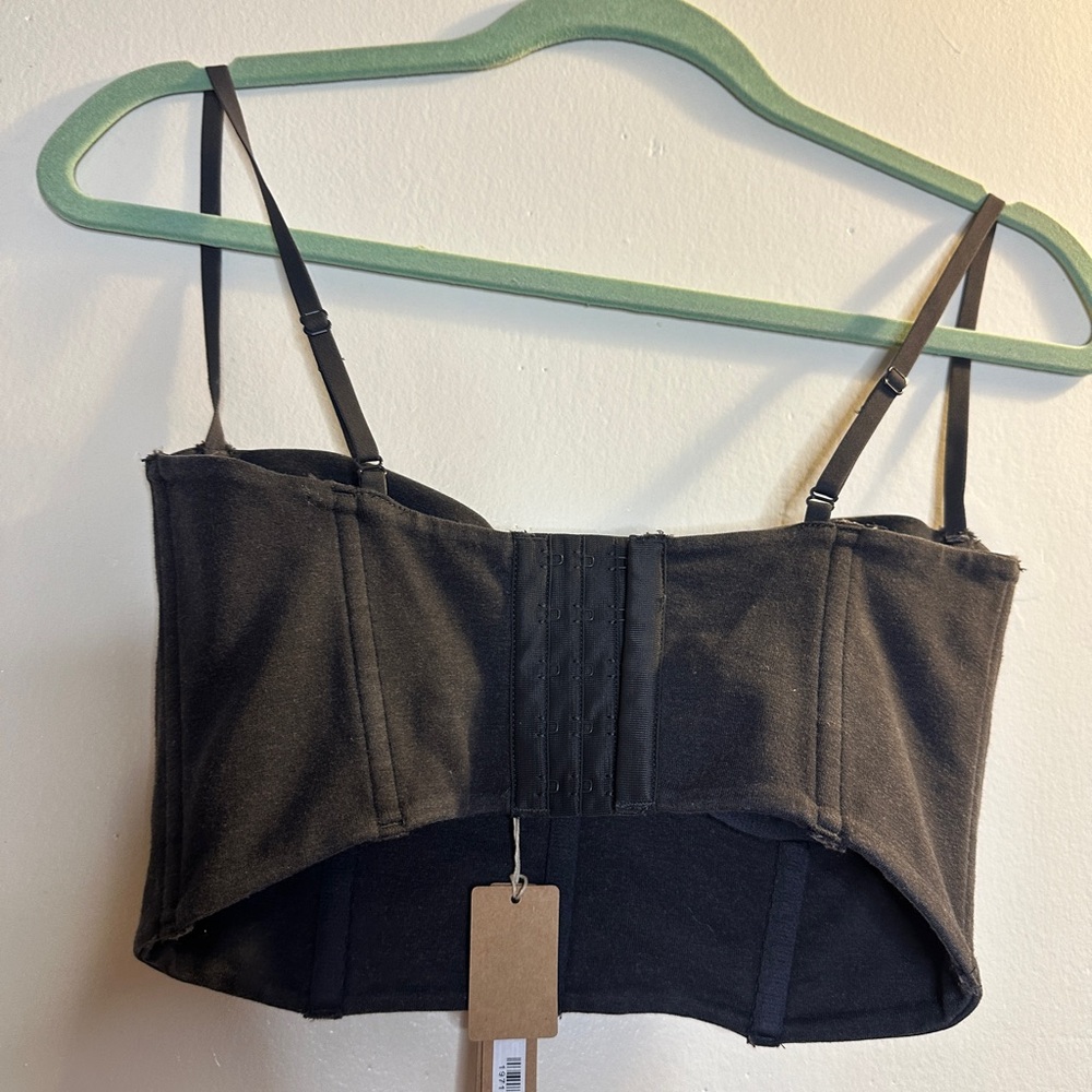 Skims Outdoor Dark Gray Bustier Bra in Ash - Picture 4 of 7